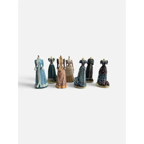 Vintage Victorian Style Miniature Dress Form‎ Figurine Set of 7 26-05-22