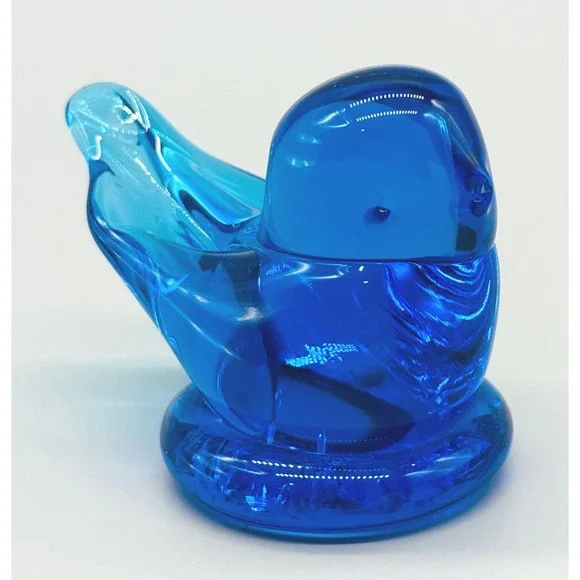 Terra Studios Bluebird of Happiness Figurine Art Glass Signed 2006 3‎ inch