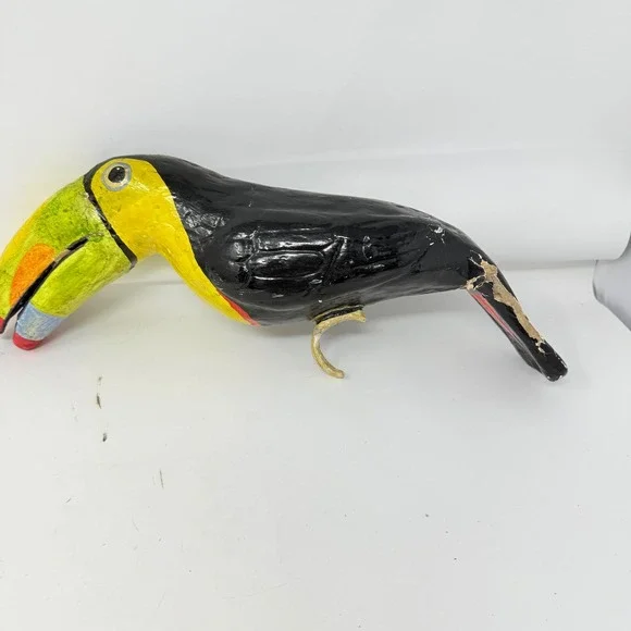 Vtg Handcrafted Toucan Paper‎ Mache Folk Art Mexico 16