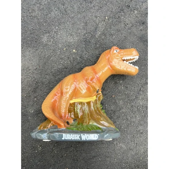 Jurassic World T Rex Dinosaur Piggy Bank Tree Stump Base Decor‎