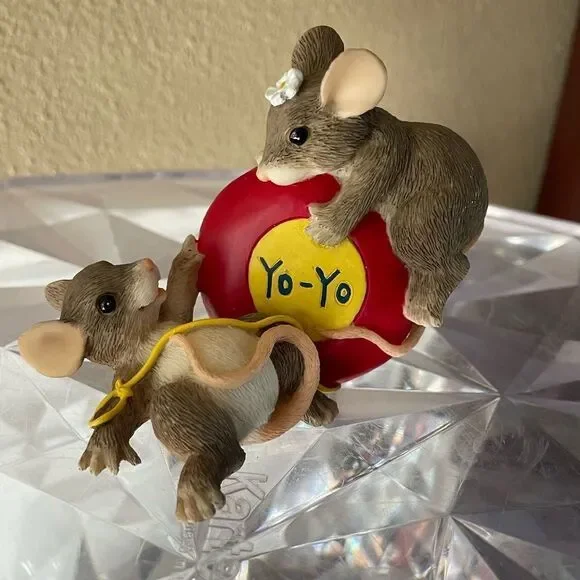 Fitz and Floyd Charming Tails The Ups and Downs are Fun Yo Yo Mice Figure