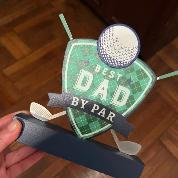 Best Dad By Par Golf Wooden Plaque Gift for‎ Fathers (h/x)
