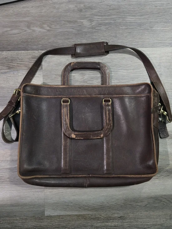 Vintage 1998 Coach Embassy Briefcase 5296 Brown Leather Laptop Bag - Made in USA