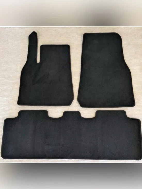 Tesla Black Floor Mats - Set of 3 model Y premium 2026, fits basic Tesla Y