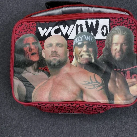 WCW nWo Wrestling Lunch Box Bag 1990s Red STING Goldberg Nash