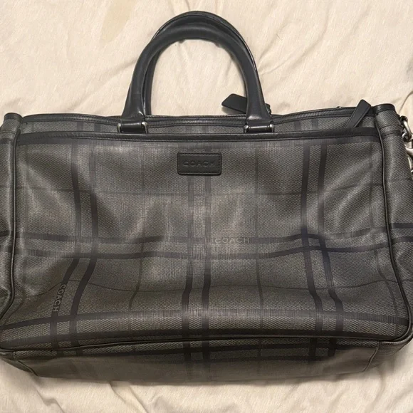 Coach Gray Plaid Men's Briefcase
