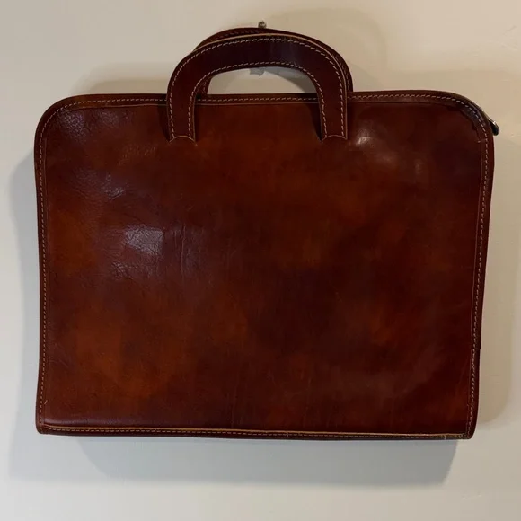Italian Burnished Leather Men's Briefcase
