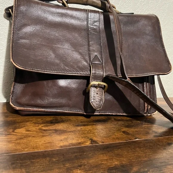 Sophisticated Dark Brown Leather Briefcase for Men