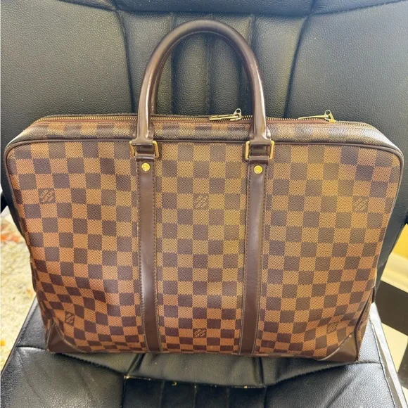 Louis Vuitton Brown Checkered Briefcase