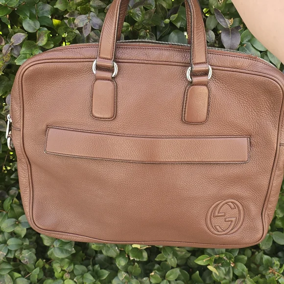 GUCCI Soho Business Bag Shoulder Bag Briefcase 2WAY brown leather GG