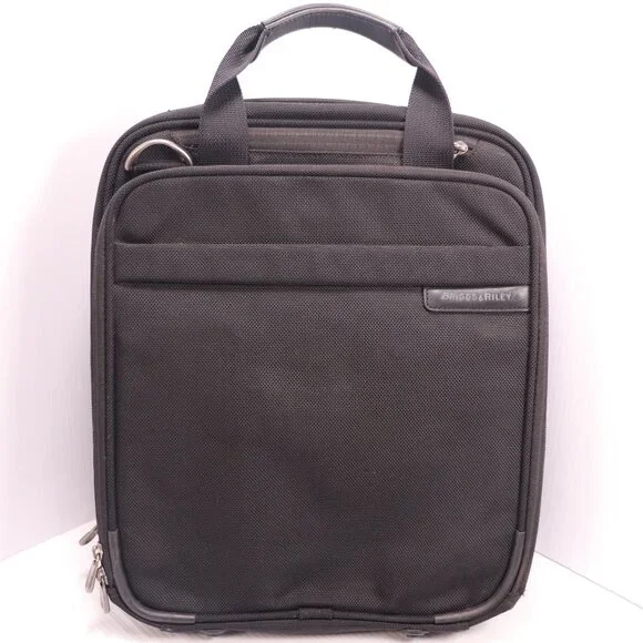 BRIGGS & RILEY 07-BB107 VERTICAL BLACK NYLON LAPTOP BRIEFCASE BAG Travel