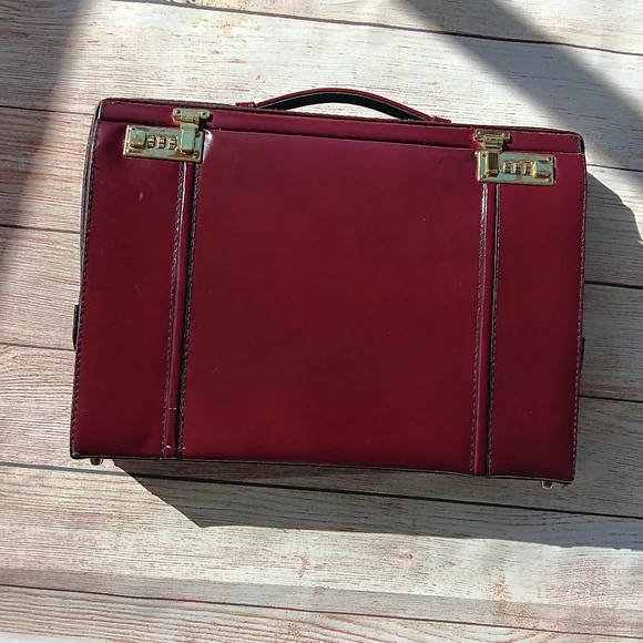 Vintage! Presto Burgundy TOP Grain leather Briefcase