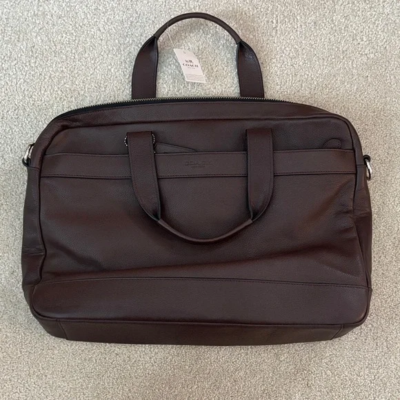 Coach Men's Dark Brown Leather Briefcase