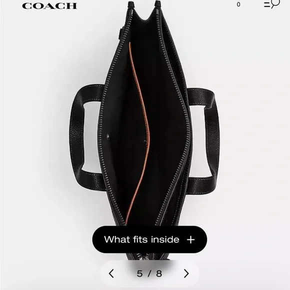 Coach Black Leather Men's Briefcase