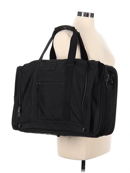 TUMI Black Nylon Expandable Weekender Duffel Bag