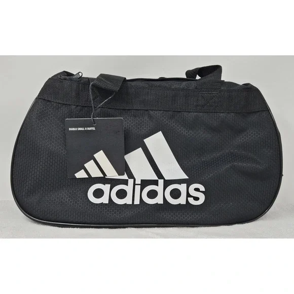 Adidas Diablo Small II Duffel Bag Black White Hex Solid Gym Travel Bag NWT