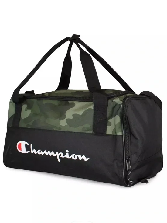 New! Champion Logo Prologue Utility Duffel in Green/Black Camo