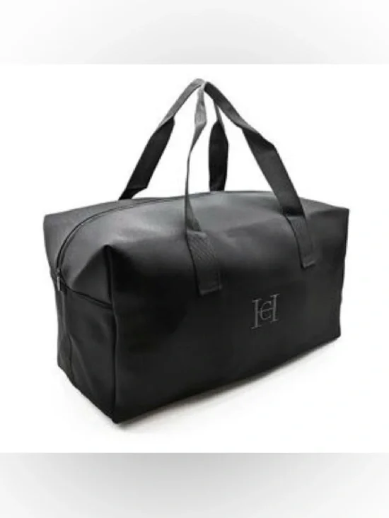 Carolina Herrera CH Black Weekender Duffle Bag | Travel Gym Overnight Bag | OS