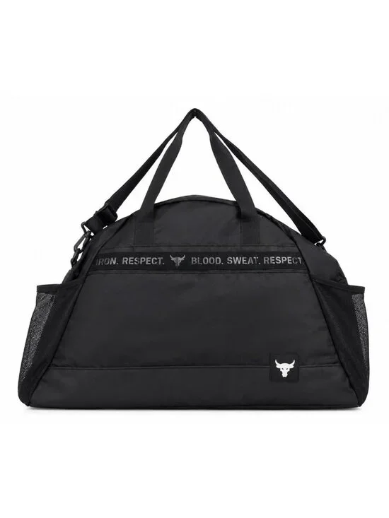 NEW Under Armour Project Rock Duffle Bag Black White Unisex Bull Logo Gym Travel