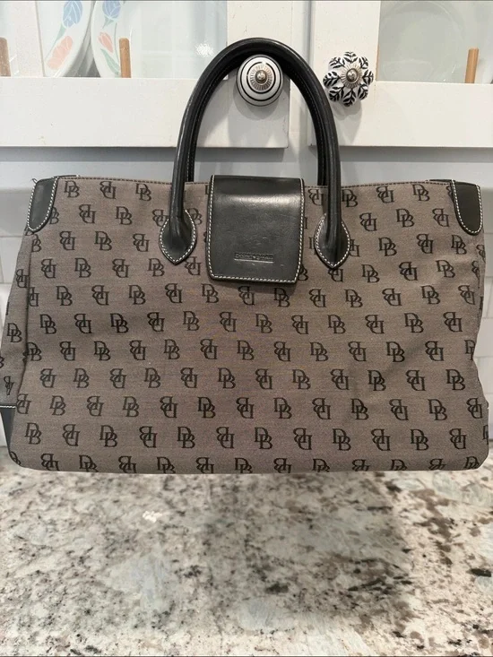 Dooney & Bourke Brown and Black Signature Duffel Bag