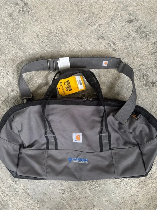Carhartt Gray Men's Canvas Duffel with Adjustable Shoulder Strap