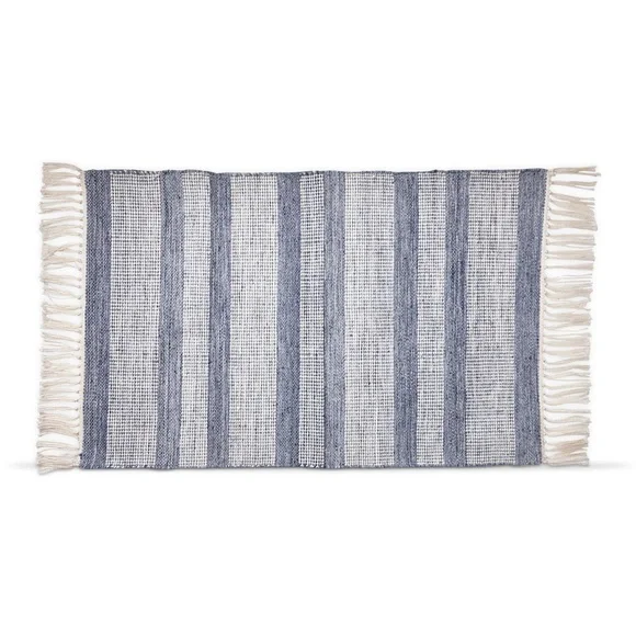 NEW Blue Coastal Augustine Stripe Indoor/Outdoor Woven Rug Doormat