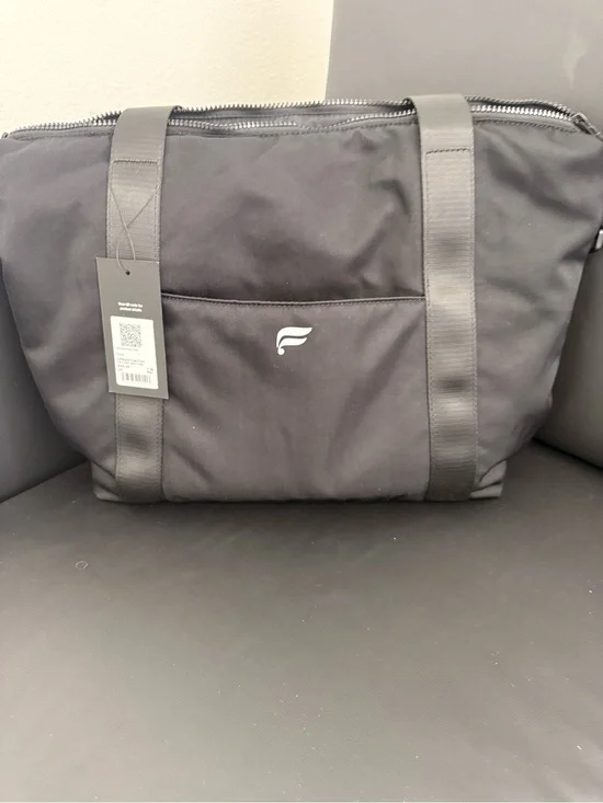 Fabletics Black Duffel Tote with Front Pocket