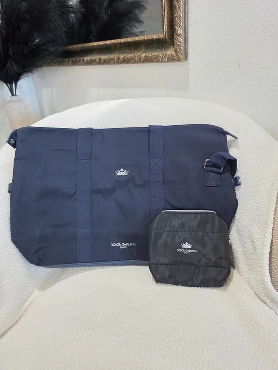 Dolce & Gabbana Navy and Black Men's Duffel with toiletry pouch