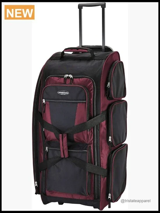 Extra-Large 30in Rolling Duffel Bag 77L Capacity Travel Luggage