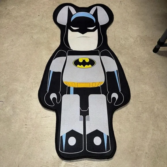 Superhero Themed Door Mat - Black and Gray