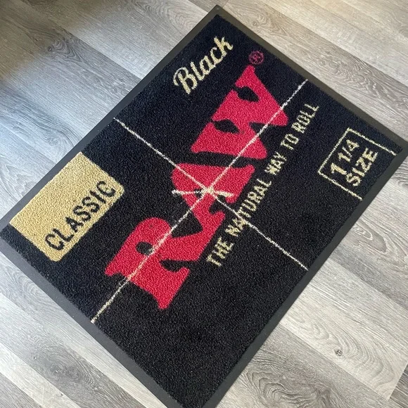 Raw Rolling Paper Black (1 1/4) Home Accent Rug Floor Mat Rug Carpet Home