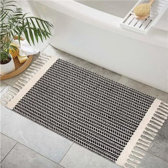 Boho Bathroom Rugs, Small 2x3 Front Door Mat Lightweight Kitchen Rug