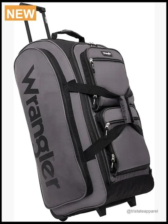 Check-In Rolling Duffel Bag - Spacious Nylon Travel Luggage with Telescopic