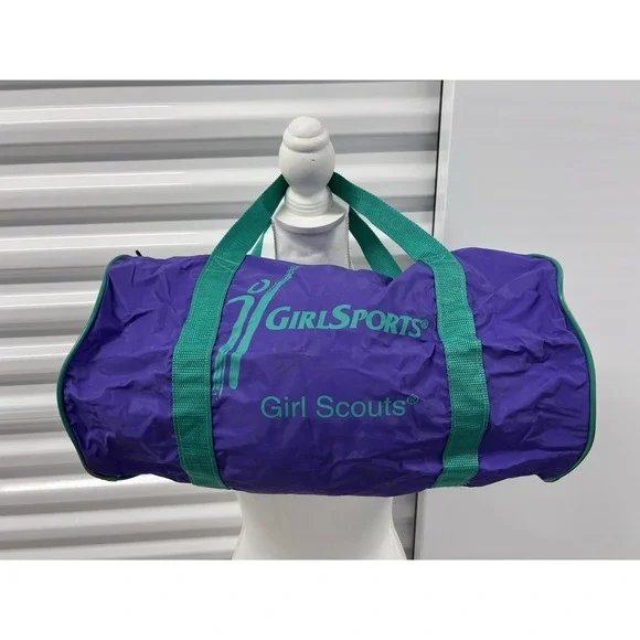 Vintage Girl Scout Duffel Bag Camping Girl Sports Rare Purple And Green 90s