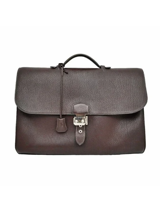 Hermes Sac a Depeches 41 Tote Brown Construction Togo Business