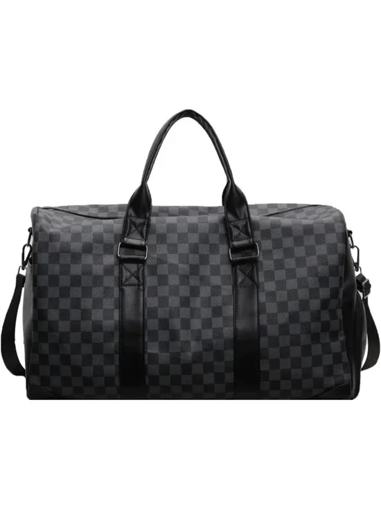 Stylish Travel Duffel Bag, Foldable Gym Tote with Shoe Compartment, Waterproof