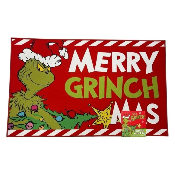 The Grinch Merry Grinchmas Washable Accent Rug