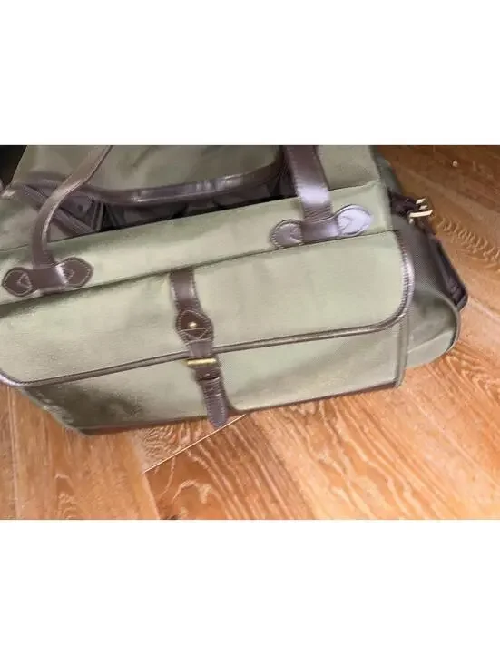 Ralph Lauren Canvas and Leather Rolling Duffel Bag Travel Tote