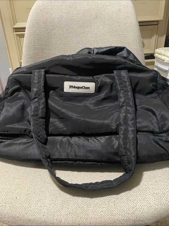 Black Nylon overnight Tote Bag