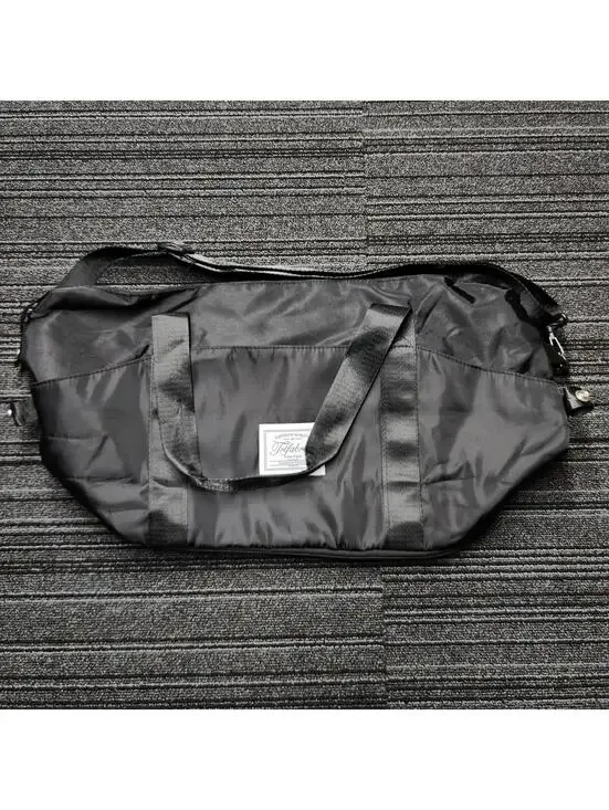Trifabricy Foldable Travel Duffel Bag Black Carry On Gym Weekender Tote