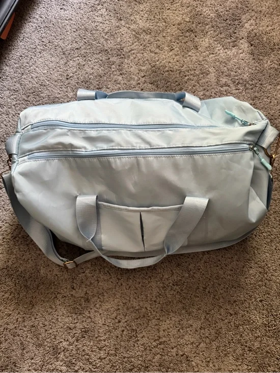 SHEIN Light Blue Men's Duffel Bag - Spacious Travel & Gym Tote