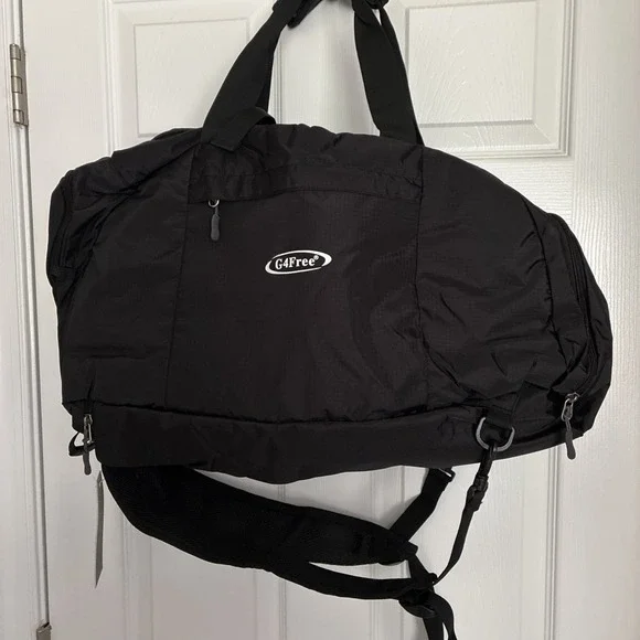 G4Free 40L 3-Way Duffle Bag Backpack for Men/Women Medium Black (NEW W/ TAGS)