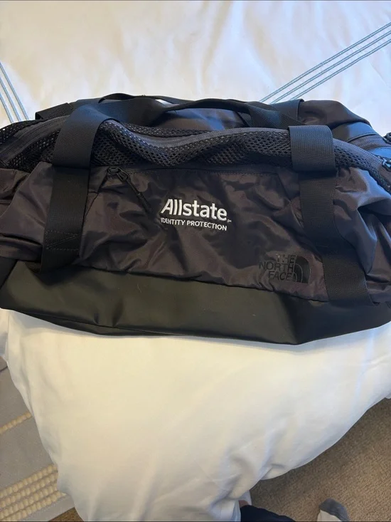 The North Face Black Duffel with Allstate Logo