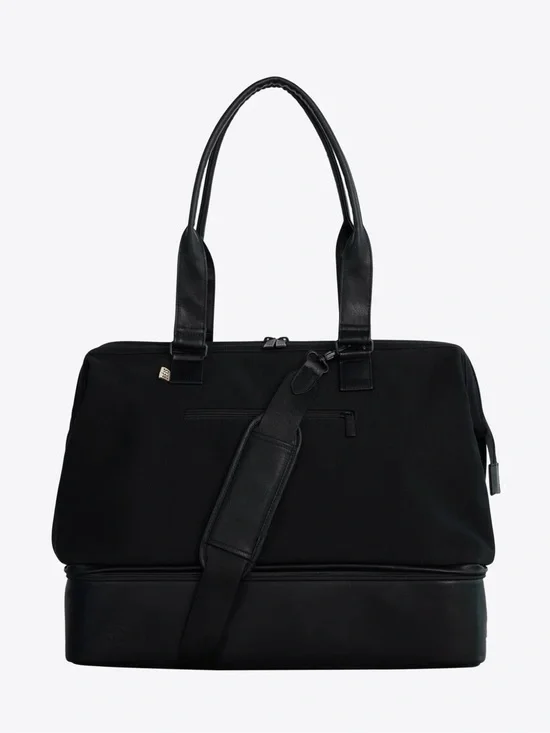 BEIS Black Duffel Tote with Detachable Shoulder Strap