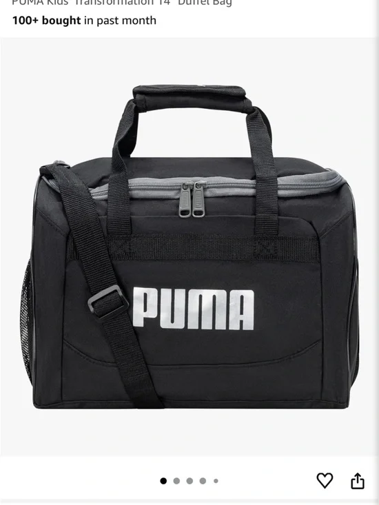 PUMA Kids’ Duffel Bag with Shoulder Strap 14”