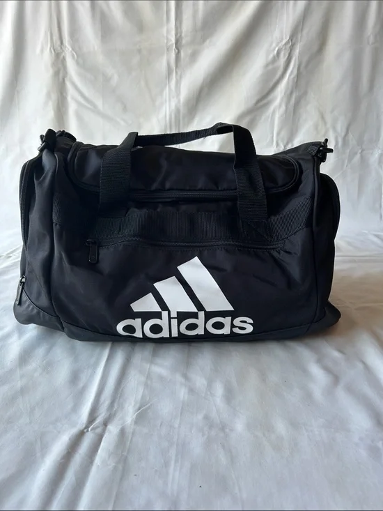 Adidas Black Duffel Bag with White Logo