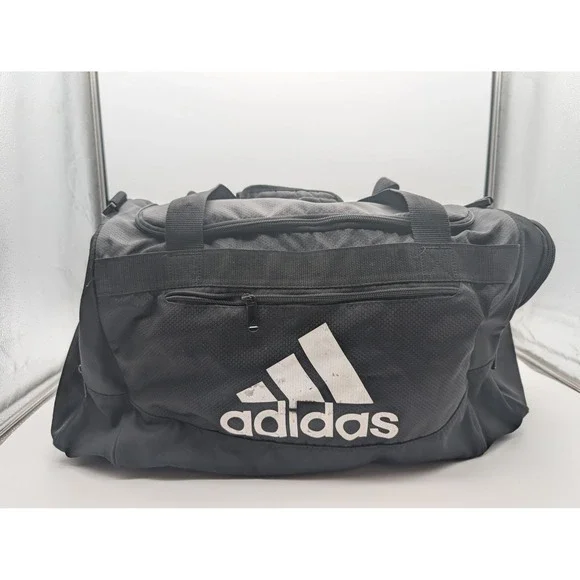 Adidas Black Duffel Bag Honeycomb Ripstop Gym Travel Bag Large Logo