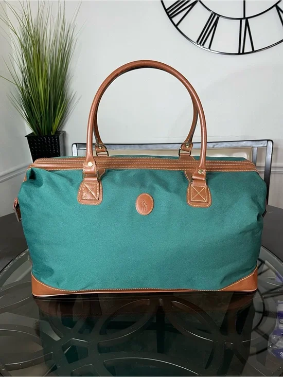 Vintage Polo Ralph Lauren Duffel Bag Green Weekender Travel