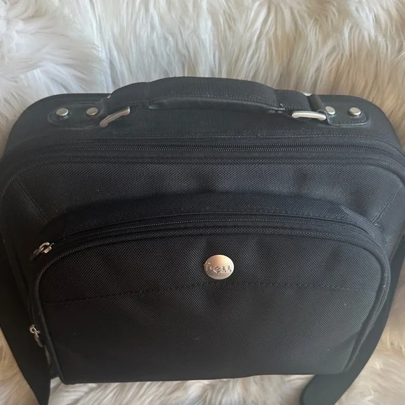 Dell Black Compact Laptop Briefcase with Shoulder Strap