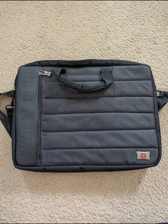 SwissGear Black Padded Laptop Messenger Bag